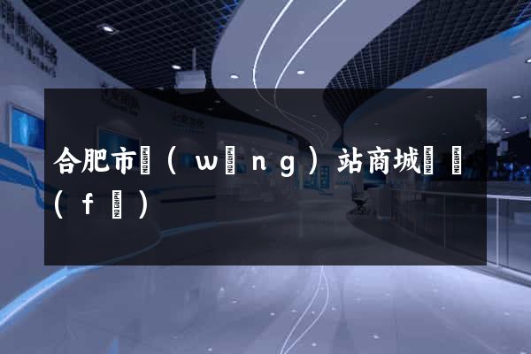 合肥市網(wǎng)站商城開發(fā)
