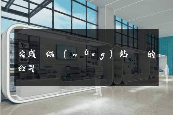 文成縣做網(wǎng)站設計的公司