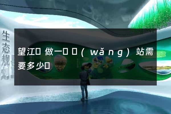 望江縣做一個網(wǎng)站需要多少錢