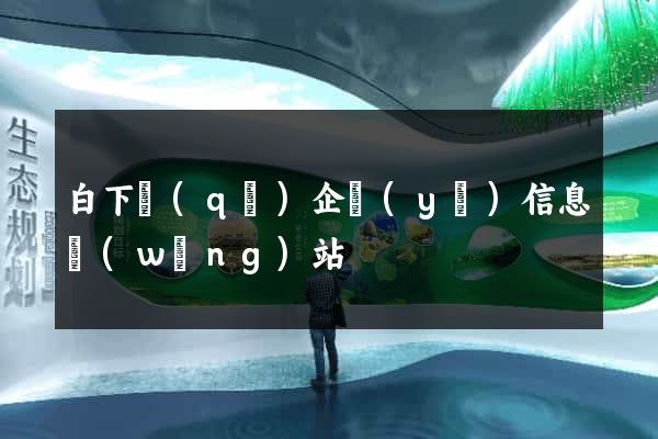 白下區(qū)企業(yè)信息網(wǎng)站