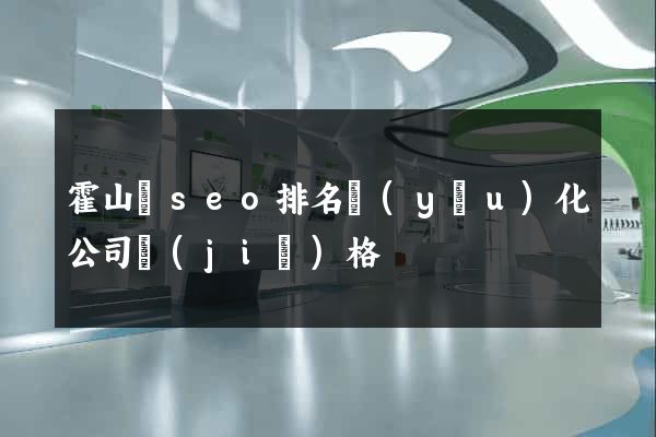 霍山縣seo排名優(yōu)化公司價(jià)格